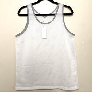 Parke & Ronen White Mesh Tank Top Size L
